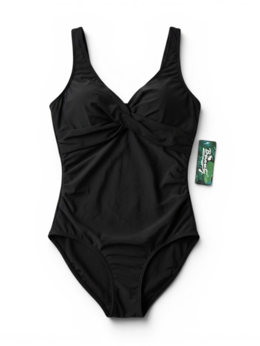 Classic Black One-Piece Swimsuit with Twist Front
